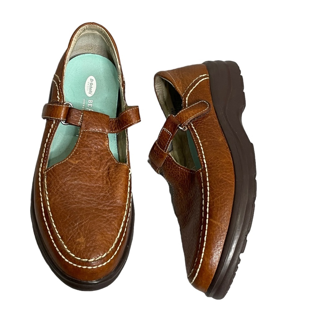 Dr Scholl’s Brown Leather T Strap Shoes Lulu 9.5